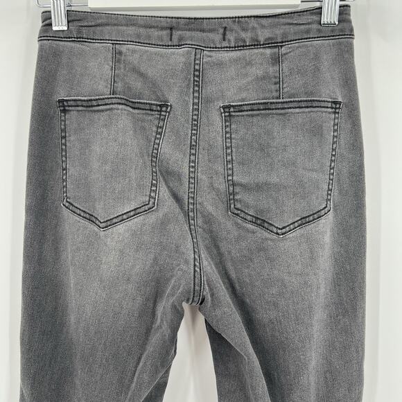 Free People Just Float On Super Flare Stretch Jeans Washed Black Women’s Size 26 - Picture 8 of 12